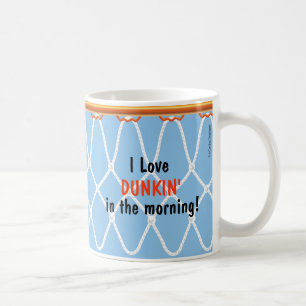 Basketball Hoop Net_I Love Dunkin'_blue Coffee Mug