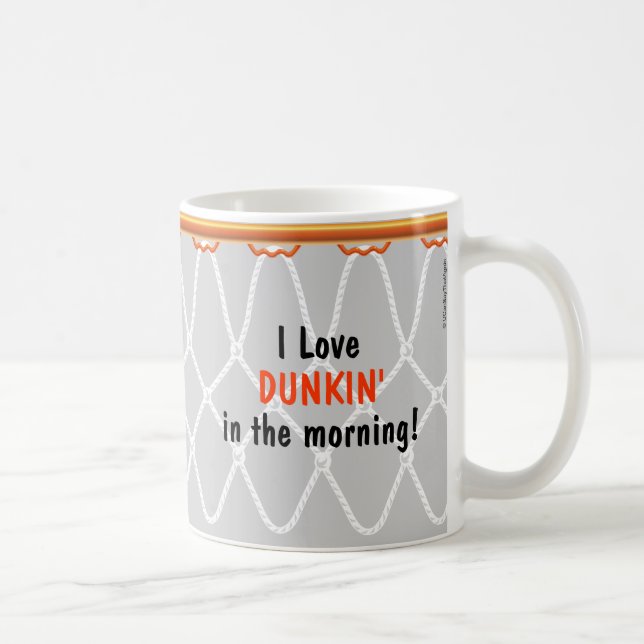 Basketball Hoop Net_I Love Dunkin'_grey Coffee Mug (Right)