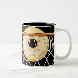 Basketball Hoop Net_on black_Donut Dunkers Two-Tone Coffee Mug