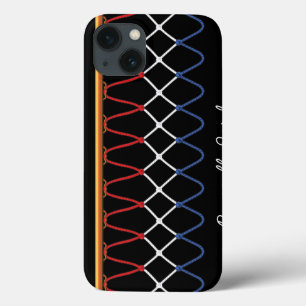 Basketball Hoop Net_red,white,blue_autograph style iPhone 13 Case