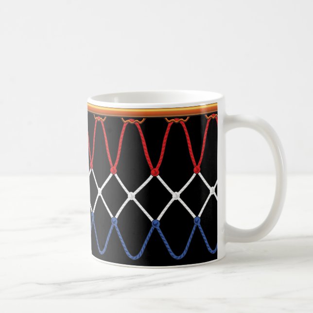 Basketball Hoop Net_red,white,blue Team  Coffee Mug (Right)