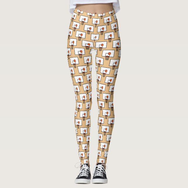 Basketball Hoop Pattern Leggings (Front)