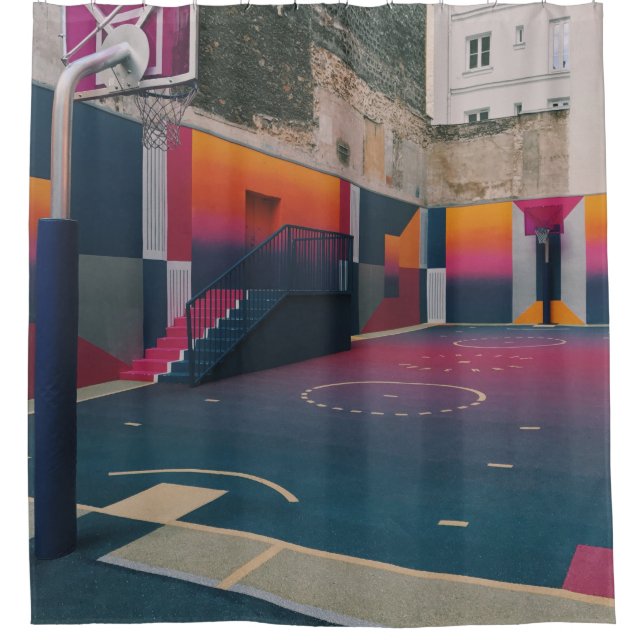 Basketball Hoop Shower Curtain (Front)