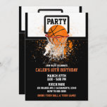 Basketball & Hoop Sports Birthday Party Invitation<br><div class="desc">Personalise any way you want.</div>