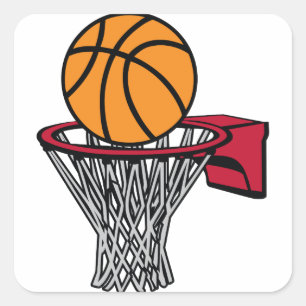 Basketball Hoop Square Sticker