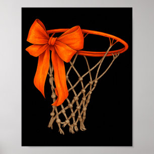 Basketball Hoop With Bow Cute Basketball Aesthetic Poster