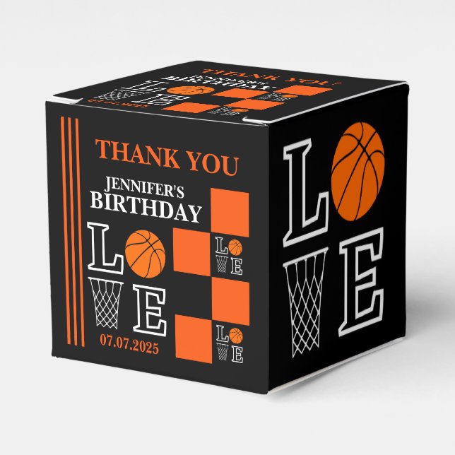 Basketball Hoops, Basketball Player Birthday Gift  Favour Box (Front Side)