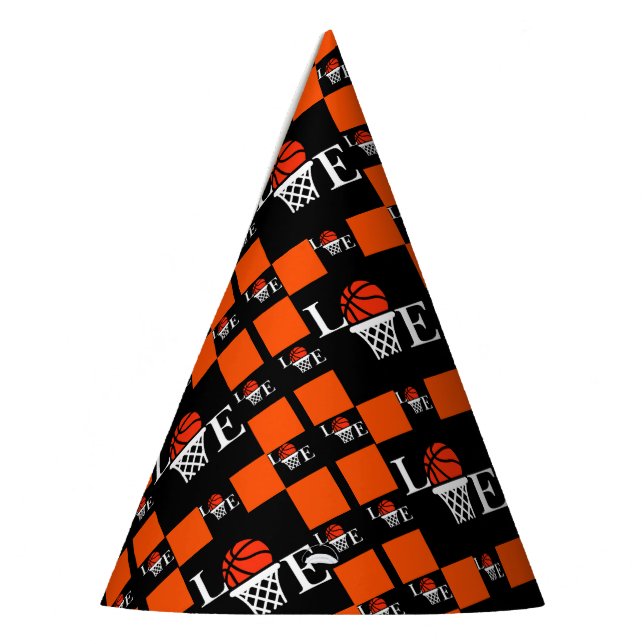 Basketball Hoops, Basketball Player Birthday Party Party Hat (Left)
