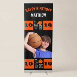 Basketball Hoops, Basketball Player Birthday Retractable Banner