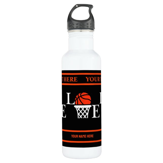 Basketball Hoops, Basketball Player Gift 710 Ml Water Bottle (Front)