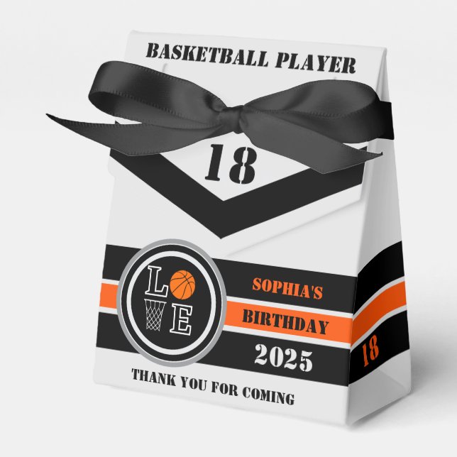 Basketball Hoops, Basketball Player Gift, Birthday Favour Box (Front Side)