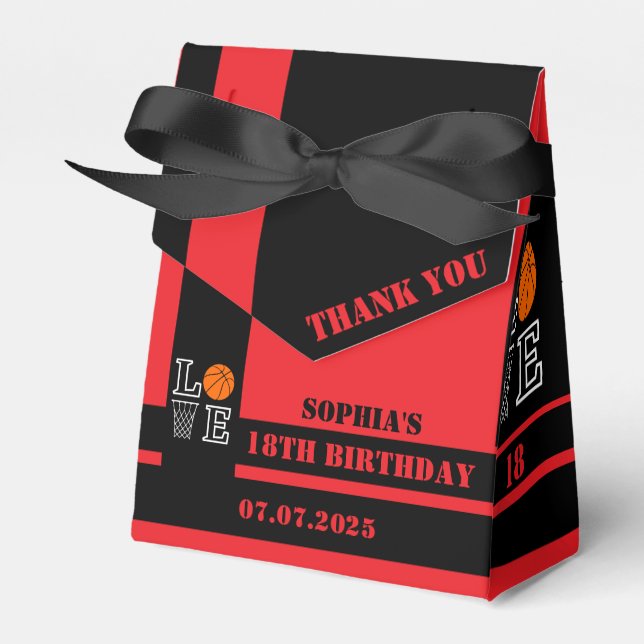 Basketball Hoops, Basketball Player Gift, Birthday Favour Box (Front Side)