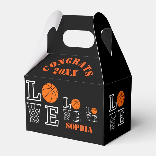 Basketball Hoops, Basketball Player Gift Favour Box (Back Side)