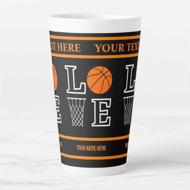 Basketball Hoops, Basketball Player Gift Latte Mug (Front)