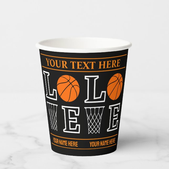 Basketball Hoops, Basketball Player Gift Paper Cups (Front)