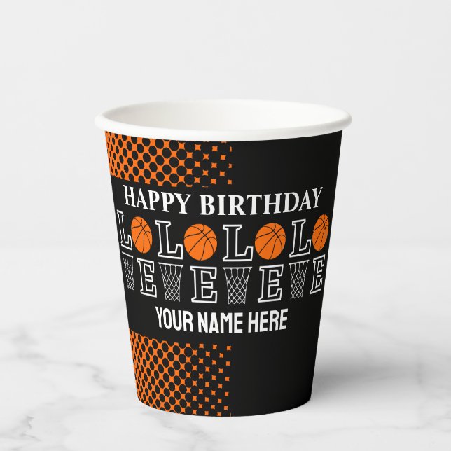 Basketball Hoops, Basketball Player Gift Paper Cups (Front)