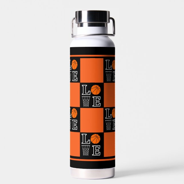 Basketball Hoops, Basketball Player Water Bottle (Back)