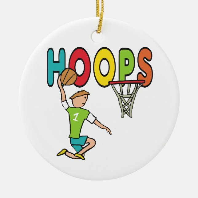 Basketball Hoops Ceramic Tree Decoration (Front)