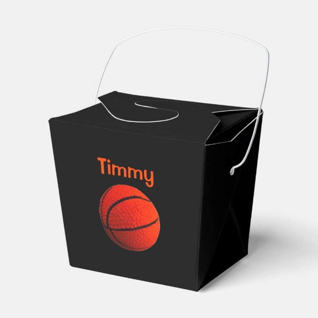 Basketball Hoops Orange Black Favour Box (Front Side)