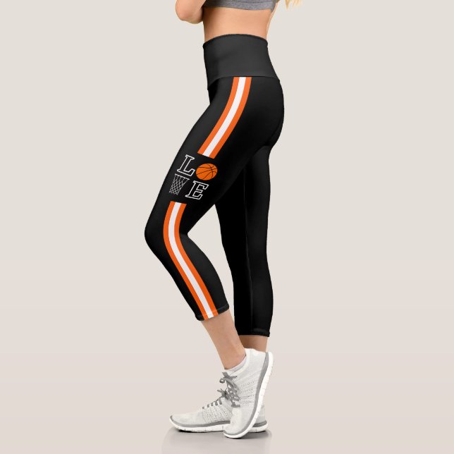 Basketball Hoops Player Girl Birthday Gift Capri Leggings (Left)