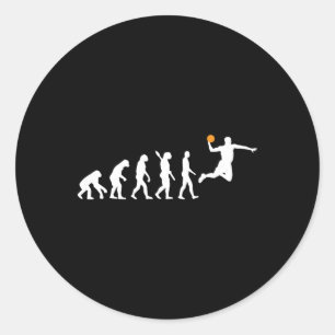Basketball - Human Evolution Darwin Classic Round Sticker