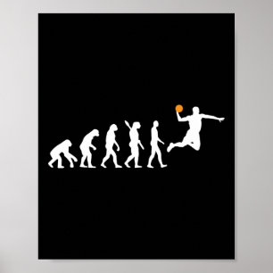 Basketball - Human Evolution Darwin Poster