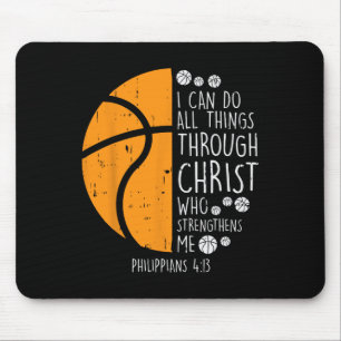 Basketball i can do things Bible Verse God Jesus G Mouse Mat