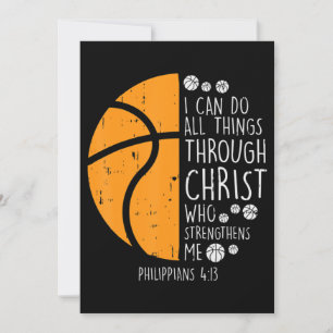 Basketball I Can Do Things Bible Verse God Jesus Holiday Card