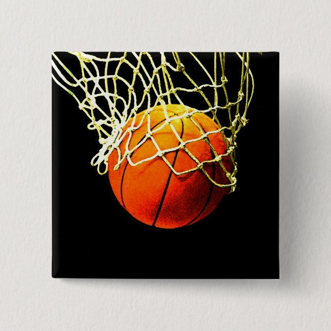 Basketball I Love 15 Cm Square Badge (Front)