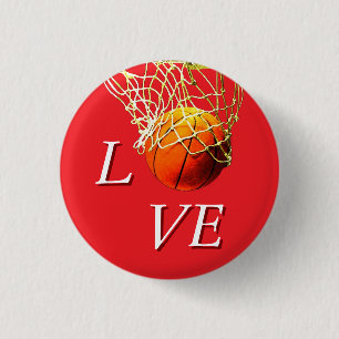 Basketball I Love 3 Cm Round Badge