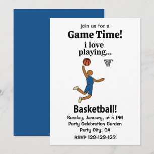Basketball I Love Playing Basketball Invitation