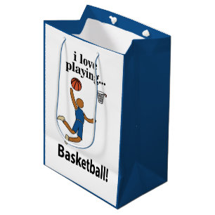 Basketball I Love Playing Basketball Medium Gift Bag