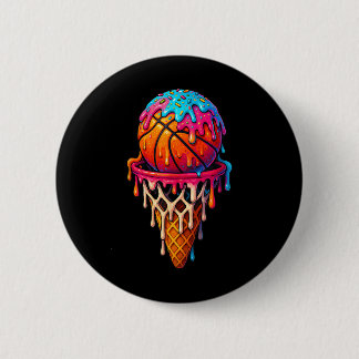 Basketball Ice Cream Drip For Boys Girls Youth Bas 6 Cm Round Badge