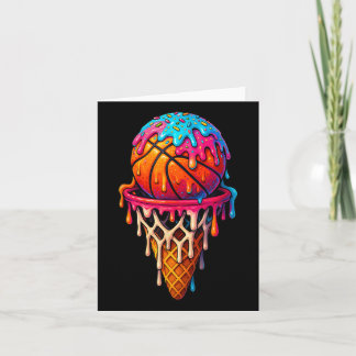 Basketball Ice Cream Drip For Boys Girls Youth Bas Card