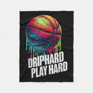 Basketball Ice Cream Drip For Boys Girls Youth Bas Fleece Blanket