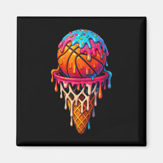 Basketball Ice Cream Drip For Boys Girls Youth Bas Magnet