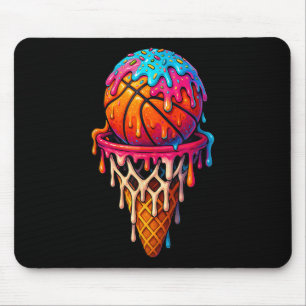 Basketball Ice Cream Drip For Boys Girls Youth Bas Mouse Mat
