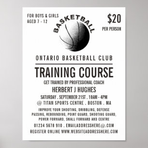 Basketball Icon, Basketball Training Course Poster