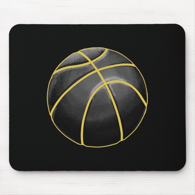 Basketball Illustration Black Gold Ball Design Str Mouse Mat (Front)