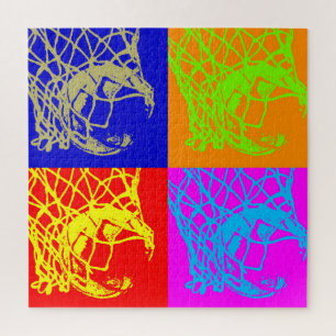 Basketball Illustration Painting Pop Art Sports Jigsaw Puzzle