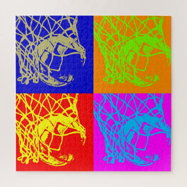 Basketball Illustration Painting Pop Art Sports Jigsaw Puzzle (Vertical)