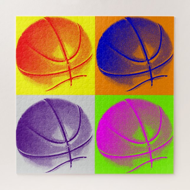 Basketball Illustration Painting Pop Art Sports Jigsaw Puzzle (Horizontal)