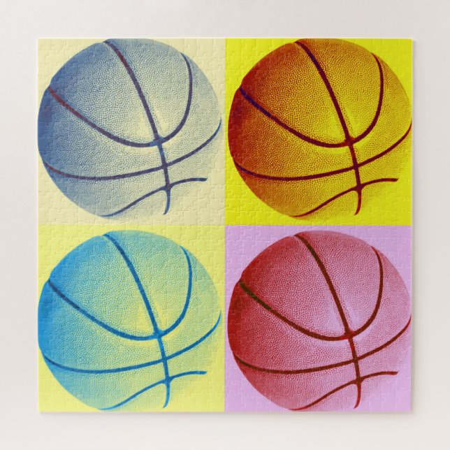 Basketball Illustration Painting Pop Art Sports Jigsaw Puzzle (Horizontal)