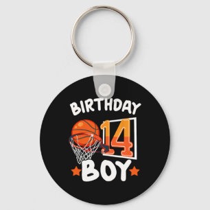 Basketball Im 14 Years Old 14th Birthday Boy Decor Key Ring