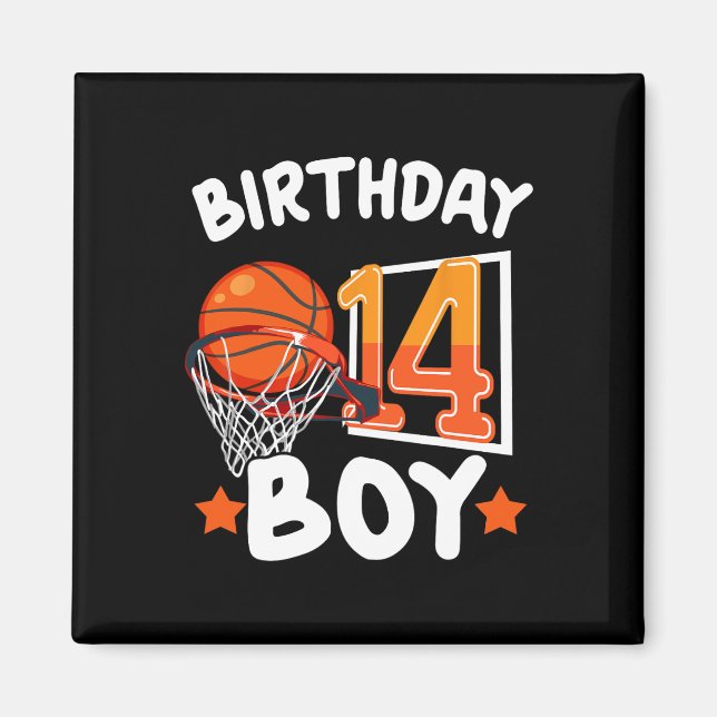 Basketball Im 14 Years Old 14th Birthday Boy Decor Magnet (Front)