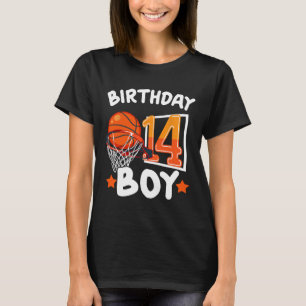 Basketball Im 14 Years Old 14th Birthday Boy Decor T-Shirt