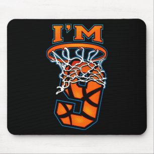 Basketball I'm 9 Boy Girl 9th Birthday  Mouse Mat