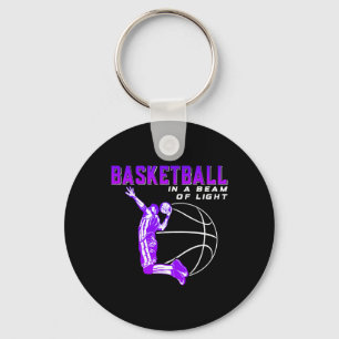 Basketball in a beam of light key ring