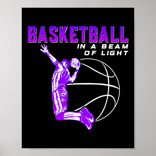 Basketball in a beam of light poster (Front)