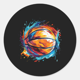 Basketball In Art Design 1 Classic Round Sticker